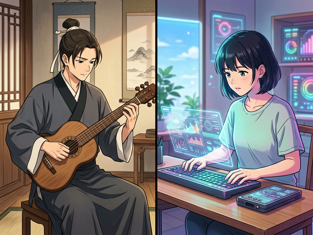 传统vs AI音乐创作对比